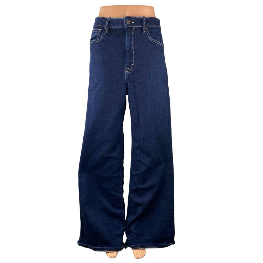 Hidden Women Blue Dark Wash High Rise Wide Leg Baggy Palazzo Denim Jeans Size 31
